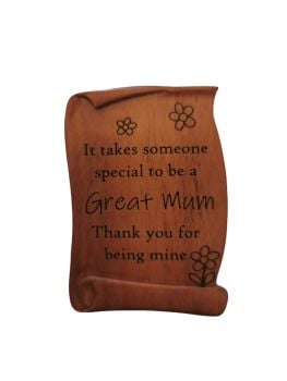 Great Mum magnet It takes someone special thank you wood scroll plaque 7cm