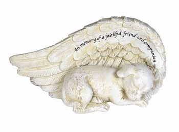 Angel dog ornament 17cm In memory of a faithful friend
