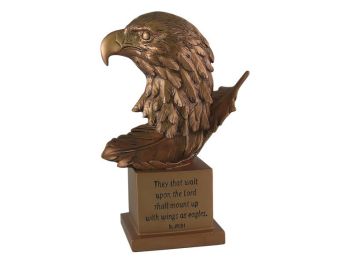 Eagle bronze colour sculpture 23cm They that wait IS. 40:31 ornament