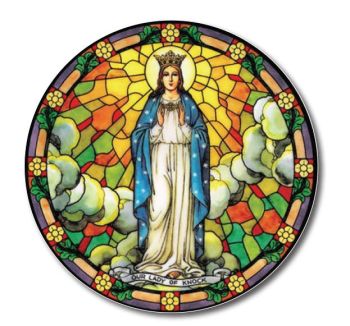 Our Lady of Knock suncatcher stained glass window sticker reusable 6 inch sun catcher