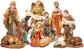 11 figure Nativity set with 20cm resin figures Christmas scene