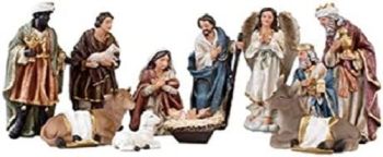 Nativity set with 15cm resin figures Christmas scene 11 resin ornaments