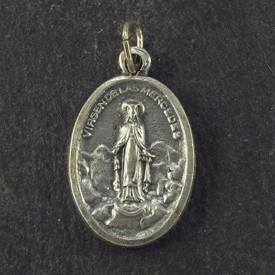 Rosary medal - Virgin of Mercy  -  silvermetal
