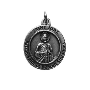 Saint Jude silver colour medal 2cm Patron of difficult situations
