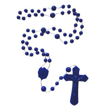 Royal blue plastic rosary beads Catholic gift
