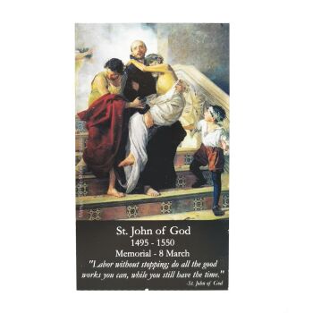 St. John of God prayer card 9cm wallet size Christian