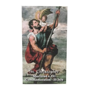 St. Christopher prayer card 9cm wallet size