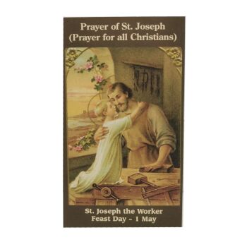 St. Joseph the worker prayer card quotes 9cm wallet size