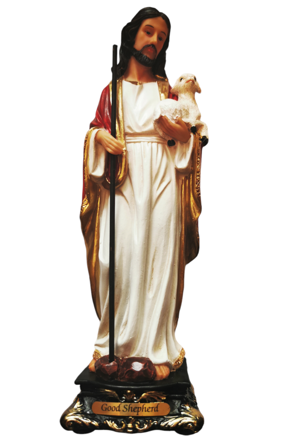 Good Shepherd Jesus 20cm statue ornament Catholic painted Saint figurine fi