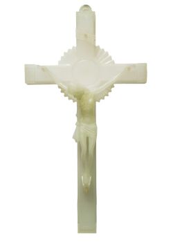 Luminous hanging wall crucifix glow in the dark cross 30cm plastic