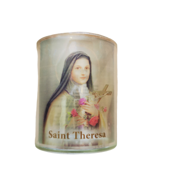 Saint Theresa votive candle holder with battery flickering light 5.8cm