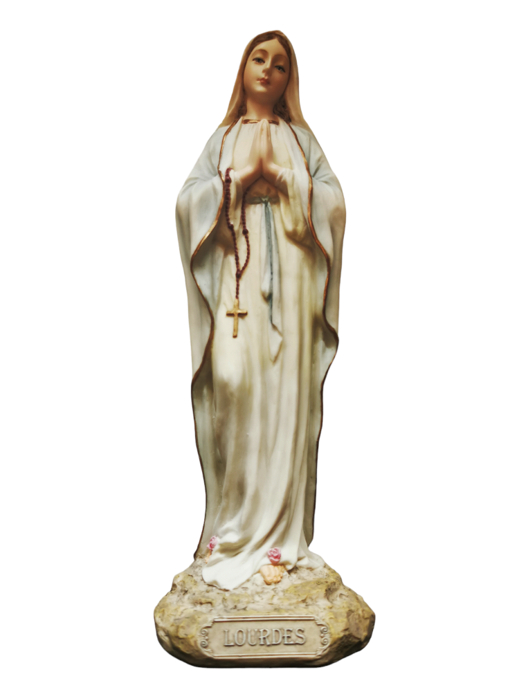 Our Lady of Lourdes 20cm ornament Catholic painted Saint figurine figure st