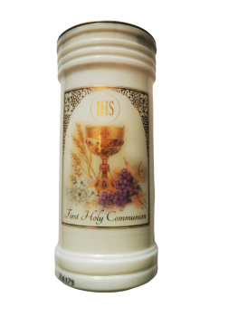 First Holy Communion candle white 15cm with prayer