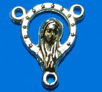 Wholesale Madonna Mary rosary center silver x 10 17mm