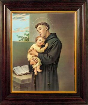 St. Anthony picture frame standing or hanging 30cm Catholic gift