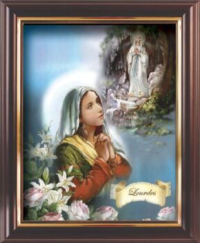 Our Lady of Lourdes picture frame standing or hanging 30cm Catholic gift