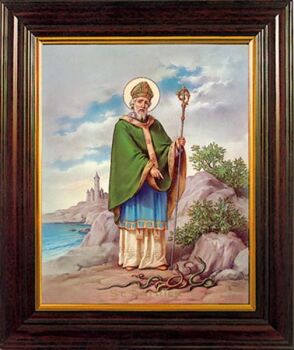 St. Patrick picture frame standing or hanging 30cm Catholic gift