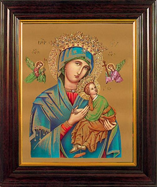 Our Lady of Perpetual Help picture frame standing or hanging 30cm Catholic 