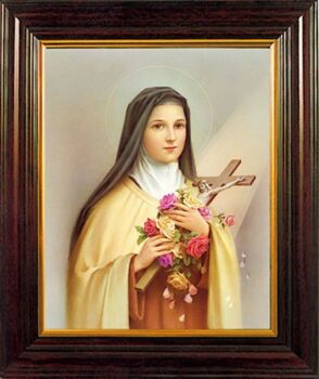 Saint Therese of Lisieux picture frame standing or hanging 30cm Catholic gift