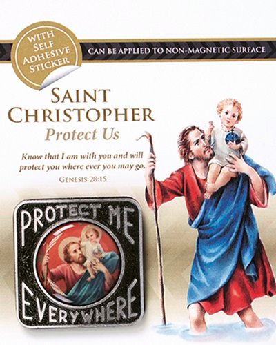 Saint Christopher car plaque gift magnetic adhesive Protect me everywhere 4