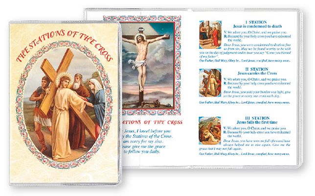 The stations of the Cross prayer booklet and explanation images leaflet 14.