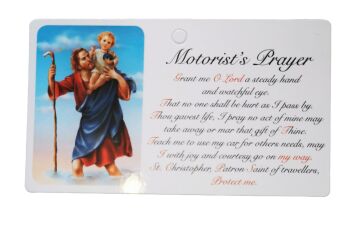 Motorist's prayer card St. Christopher image hanging 12cm