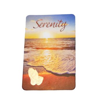 Serenity prayer card beach scene God grant me 8.5cm wallet size