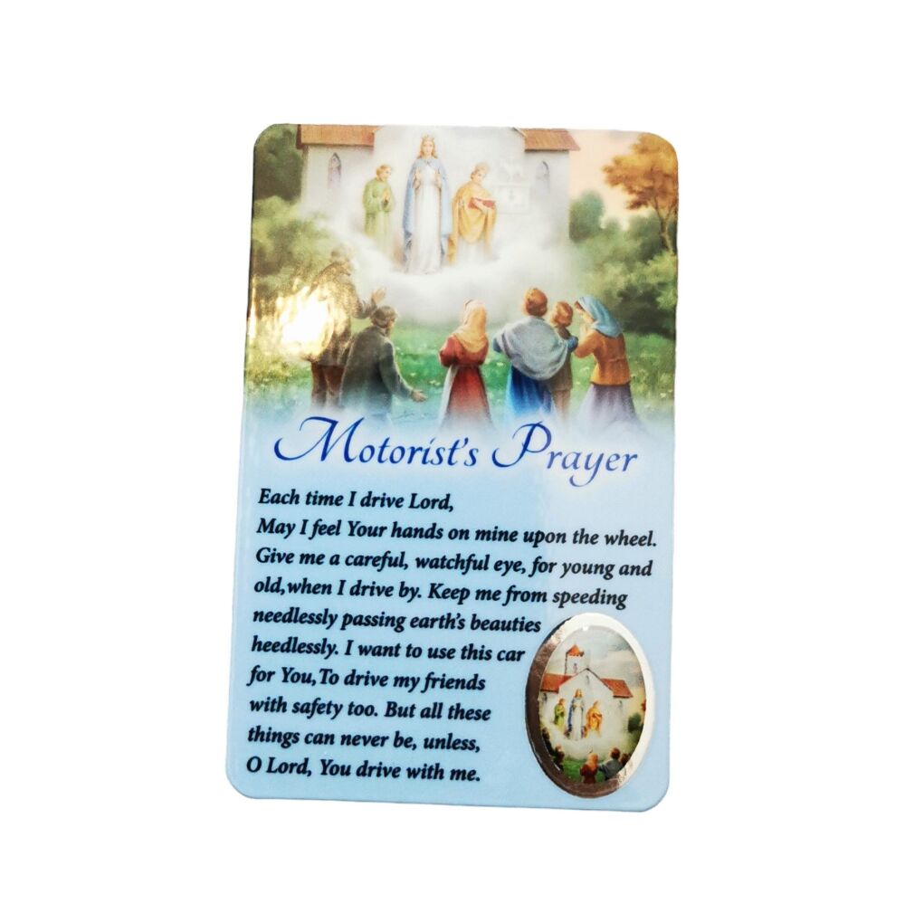 Our Lady of Knock prayer card Motorist's prayer 8.5cm wallet size