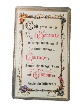 Serenity prayer card in plastic wallet 13cm God grant me