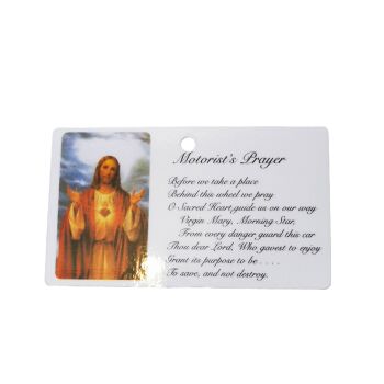 Motorist's prayer card Sacred Heart of Jesus hanging 12cm