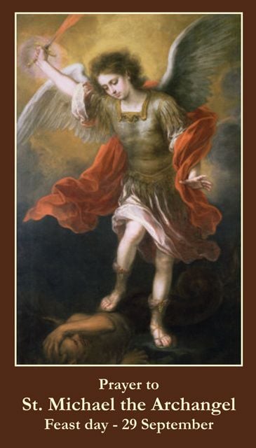 St. Michael the Archangel prayer card 9cm wallet size