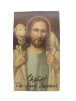 Christ the Good Shepherd prayer card 9cm wallet size