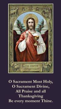 Most Blessed Sacrament prayer card 9cm wallet size