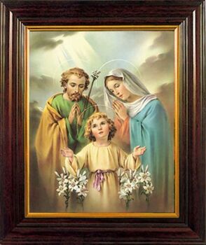 Holy Family picture frame standing or hanging 30cm Catholic gift Virgin Mary