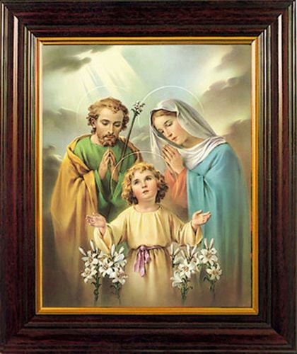 Holy Family picture frame standing or hanging 30cm Catholic gift Virgin Mar