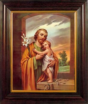 St. Joseph picture frame standing or hanging 30cm Catholic gift