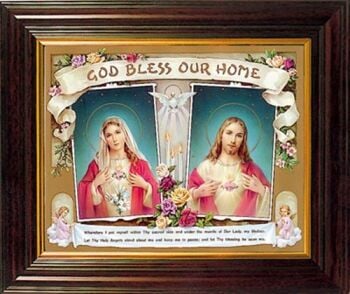 God Bless Our Home picture frame standing or hanging 30cm Catholic gift