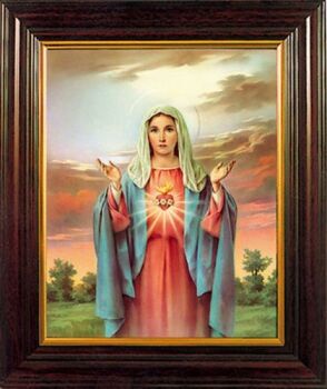 Sacred Heart of Mary picture frame standing or hanging 30cm Catholic gift