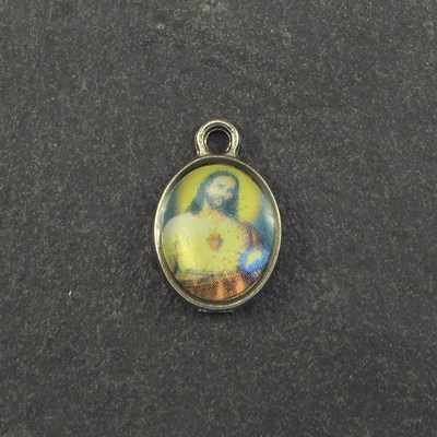 10 Wholesale Sacred Heart Christian medals 1cm pendants yellow