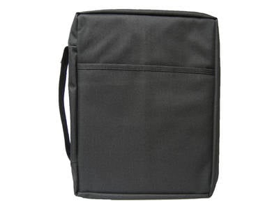 Extra large plain black canvas bible cover 8