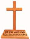 Wood crucifix - God will make a way mahogany gift