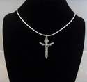 Trinity crucifix cross pendant silver plated necklace
