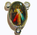 Silver center with Divine Mercy image - 17mm