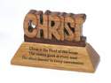 Christian wood mahogany Christ desktop ornament