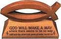 Ichthus fish wood God will make a way ornament