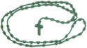 Green rope cord knotted thread rosary beads necklace