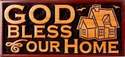 God Bless Our Home Christian plaque wooden 20cm House