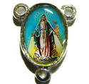 Silver Center with Miraculous image 17mm for rosary beads