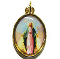 Catholic rosary medal - Miraculous image - gold