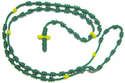 Cord knotted St. Jude rosary beads necklace in green